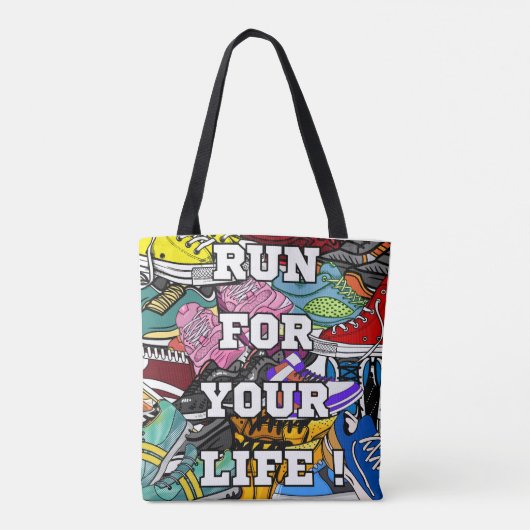 Bold Pop Art Runner Jogger Tote Bag (Achterkant)