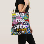Bold Pop Art Runner Jogger Tote Bag (Dichtbij)