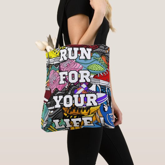 Bold Pop Art Runner Jogger Tote Bag (Dichtbij)