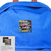 Bold Pop Art Runner Jogger Vierkante Button 5,1 Cm