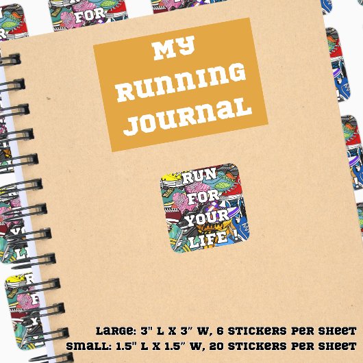 Bold Pop Art Runner Jogger Vierkante Sticker