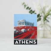Bold Pop Art Style Athens Parthenon Greece Briefkaart (Staand voorkant)
