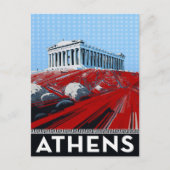 Bold Pop Art Style Athens Parthenon Greece Briefkaart (Voorkant)
