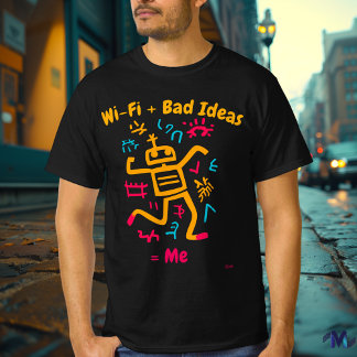Bold Pop Art Tech Humor Robot T-shirt