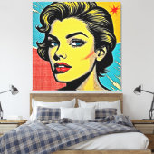 Bold Pop Art Woman Defined Canvas Afdruk (Insitu (Slaapkamer))