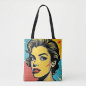 Bold Pop Art Woman Defined Tote Bag (Voorkant)