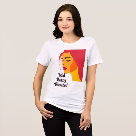 Bold Pop Art Woman Tri-Blend Shirt (Voorkant volledig)