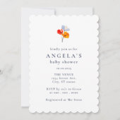 Bold Poppy Floral Baby shower Kaart (Voorkant)