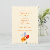 Bold Poppy Floral Baby shower Kaart (Staand voorkant)