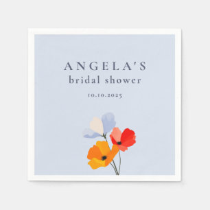 Bold Poppy Floral Baby shower Servet