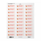 Bold Poppy Floral Retour Adres Label (Full Sheet)