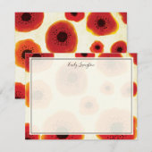 Bold Poppy Flowers Gepersonaliseerd briefpapier Notitiekaartje (Voorkant / Achterkant)