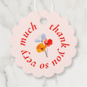 Bold Poppy Kleurrijk Dank u Bedankjes Labels (Achterkant)