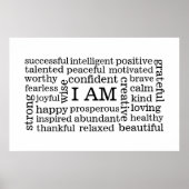 Bold Positive Thinking I AM Affirmatie Poster (Voorkant)