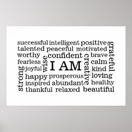 Bold Positive Thinking I AM Affirmatie Poster