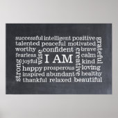 Bold Positive Thinking I AM Affirmatie Poster (Voorkant)