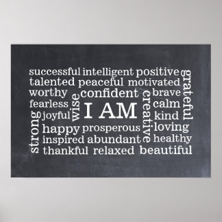 Bold Positive Thinking I AM Affirmatie Poster