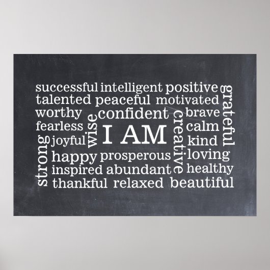 Bold Positive Thinking I AM Affirmatie Poster (Voorkant)