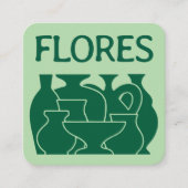 Bold Pottery Vase Silhouette Design Business Card Vierkante Visitekaartje (Voorkant)
