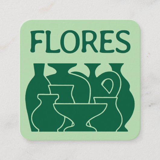 Bold Pottery Vase Silhouette Design Business Card Vierkante Visitekaartje (Voorkant)