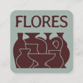 Bold Pottery Vase Silhouette Design Business Card Vierkante Visitekaartje (Voorkant)