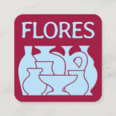 Bold Pottery Vase Silhouette Design Business Card Vierkante Visitekaartje (Voorkant)