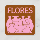 Bold Pottery Vase Silhouette Design Business Card Vierkante Visitekaartje (Voorkant)