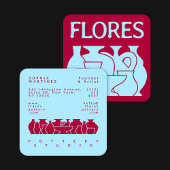 Bold Pottery Vase Silhouette Design Business Card Vierkante Visitekaartje