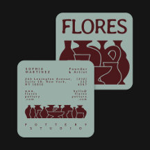 Bold Pottery Vase Silhouette Design Business Card
