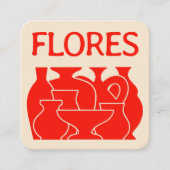 Bold Pottery Vase Silhouette Design Business Card Vierkante Visitekaartje (Voorkant)