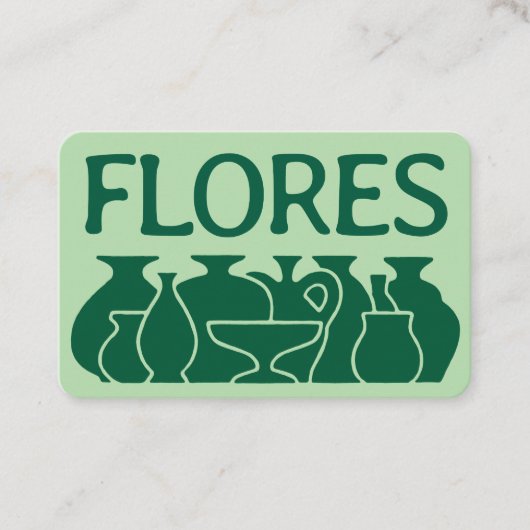 Bold Pottery Vase Silhouette Design Visitekaartje (Voorkant)