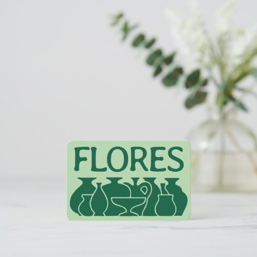 Bold Pottery Vase Silhouette Design Visitekaartje (Staand voorkant)