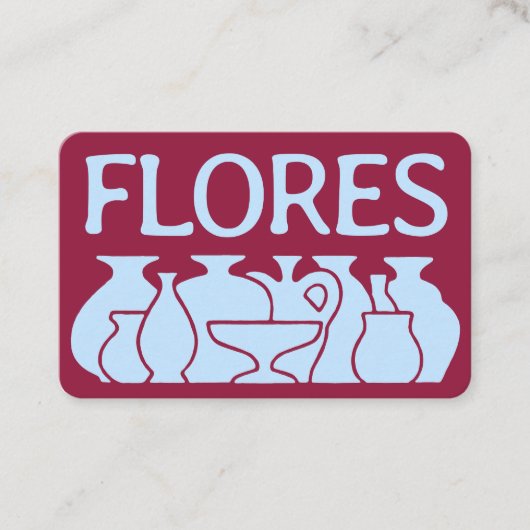 Bold Pottery Vase Silhouette Design Visitekaartje (Voorkant)