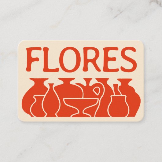 Bold Pottery Vase Silhouette Design Visitekaartje (Voorkant)