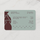 Bold Pottery Vase Silhouette Design Visitekaartje (Achterkant)