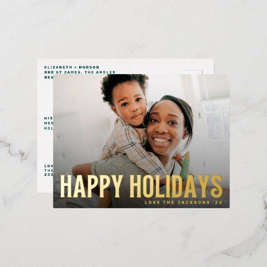 BOLD prettige feestdagen tekstfoto's voor kerst (Voorkant / Achterkant)