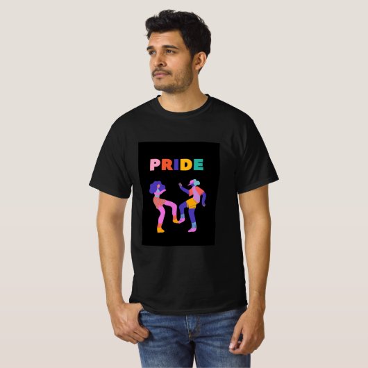 Bold PRIDE Dansende Figuren Kleurrijk Tshirt (Voorkant volledig)
