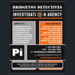 Bold Private Eye, privédetective Investigator Flyer<br><div class="desc">Bold Private Eye,  privédetective Investigator Flyer bij de Visitekaartje winkel.</div>