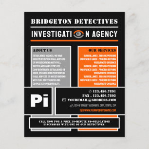 Bold Private Eye, privédetective Investigator Flyer