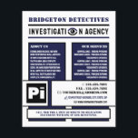 Bold Private Eye, privédetective Investigator Flyer<br><div class="desc">Bold Private Eye,  privédetective Investigator Flyer bij de Visitekaartje winkel.</div>