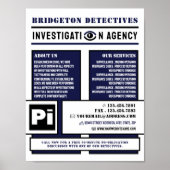 Bold Private Eye, privédetective Investigator Poster (Voorkant)