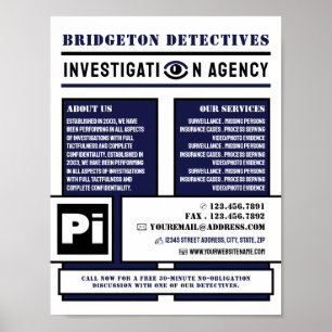 Bold Private Eye, privédetective Investigator Poster