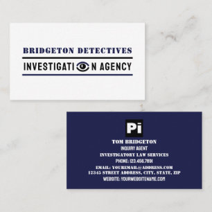 Bold Private Eye, privédetective Investigator Visitekaartje