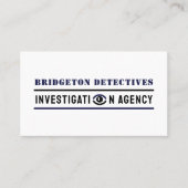 Bold Private Eye, privédetective Investigator Visitekaartje (Voorkant)