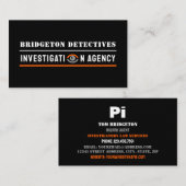 Bold Private Eye, privédetective Investigator Visitekaartje (Voorkant / Achterkant)