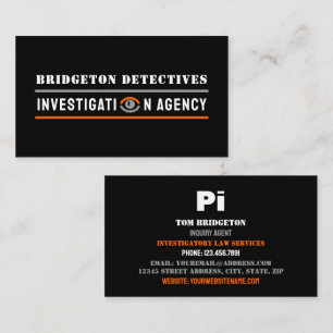 Bold Private Eye, privédetective Investigator Visitekaartje
