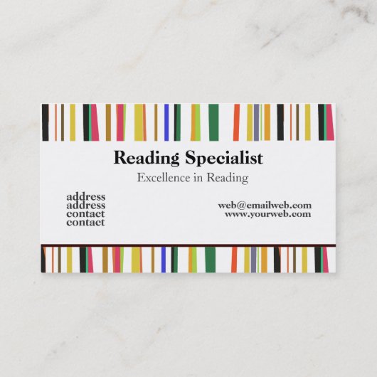 BOLD Professional Modern Striped Pattern kleurrijk Visitekaartje (Achterkant)