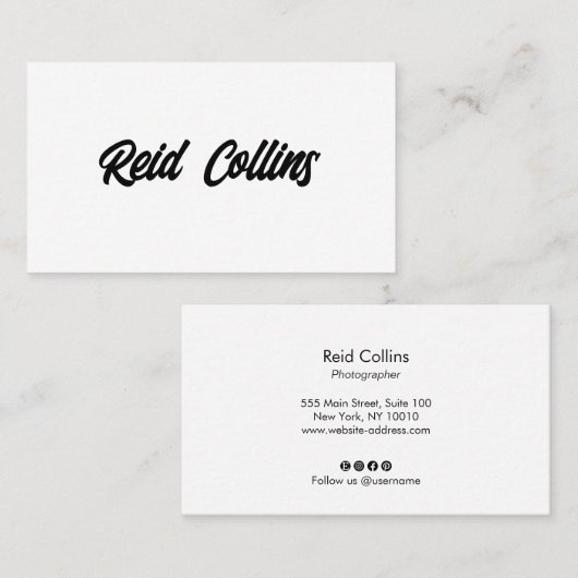 Bold Professional Signature Script Marker Name B Visitekaartje (Voorkant / Achterkant)