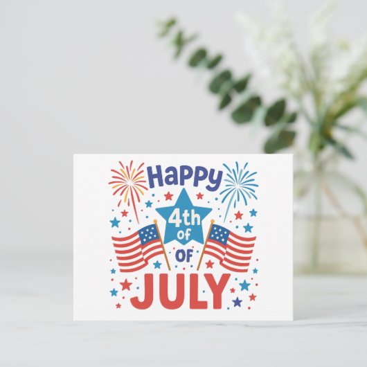 Bold & Proud 4th of July beroemd gemaakt door Patr Briefkaart (Staand voorkant)