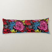 Bold Punk Blooms Floral Body Pillow Lichaamskussen (Achterkant)